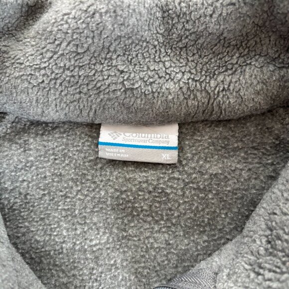 Columbia Full Zip Sweater Womens XL Zip Pockets Fleece Cinch Soft Gray Drawcords - Picture 3 of 6